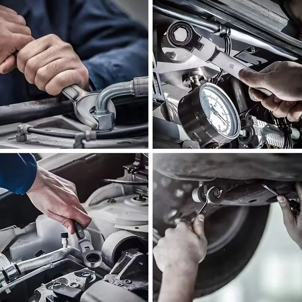 Universal 72-Tooth Ratchet Wrench, Automatic, Fast and Labor-Saving, Dual-Use, with Open End, Movable Head, Open Plummer, 1pcs