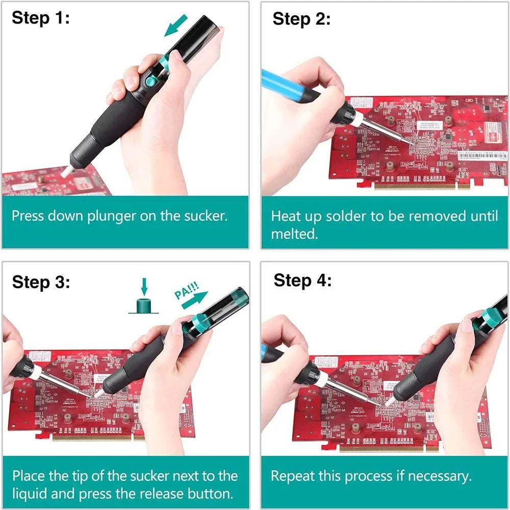 Electric Soldering Iron Set Tool Companion Manual Tin Suction Device Solder Sucker Desoldering Tool Kit