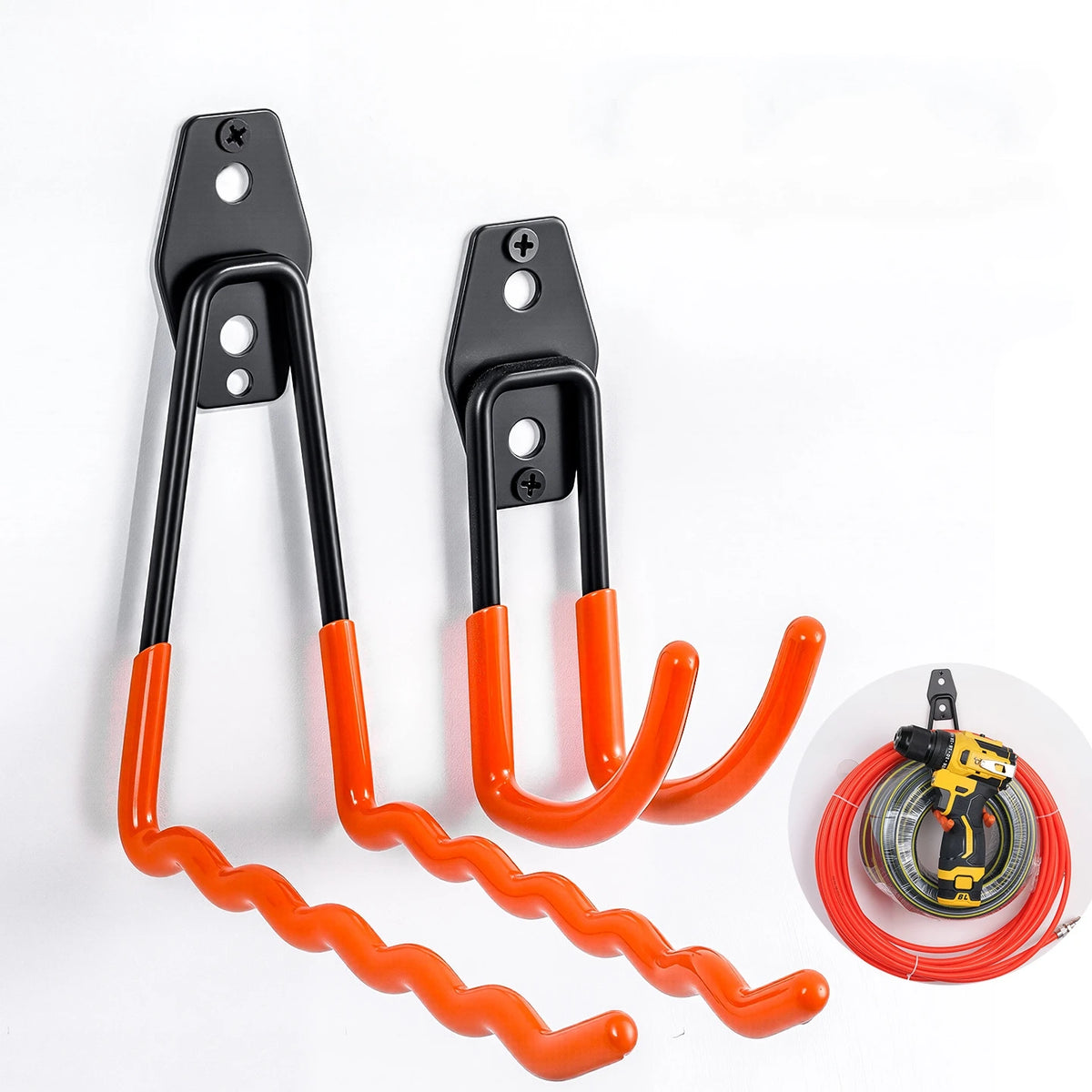 Heavy-Duty Wall Mount Garage & Garden Tool Storage Hooks