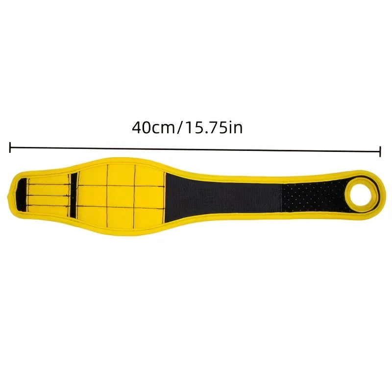 1-Piece Tool Storage Wristband with Thumb-Wrap Design, Magnetic Tool Storage Strap with Metal Accessories, Strong Magnetic Wristband