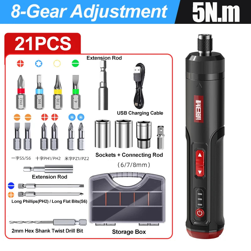 Cordless Electric Screwdriver Rechargeable 2000mah Lithium Battery Mini Drill 3.6V Power Tools Household Maintenance