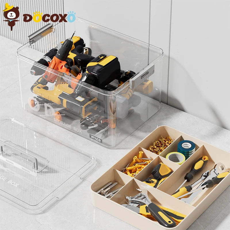 Heavy-Duty Portable Toolbox Case with Removable Dividers