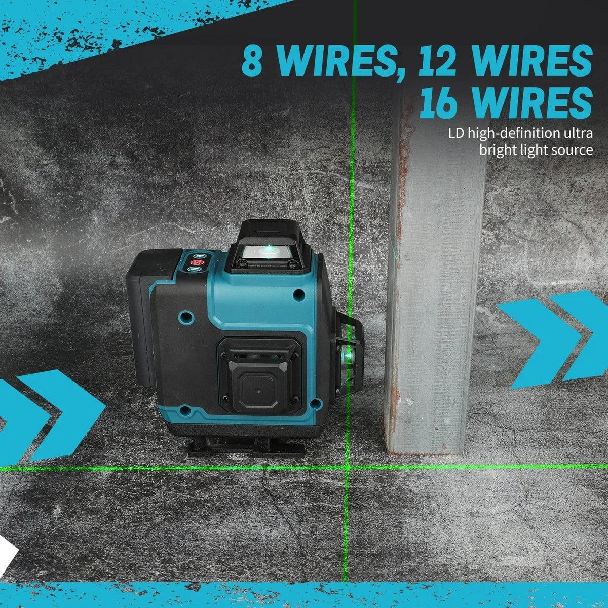 Makita Professional 16-Line Laser Level - 515nm High-Visibility Green Light, Self-Leveling & Manual for Indoor/Outdoor Alignment