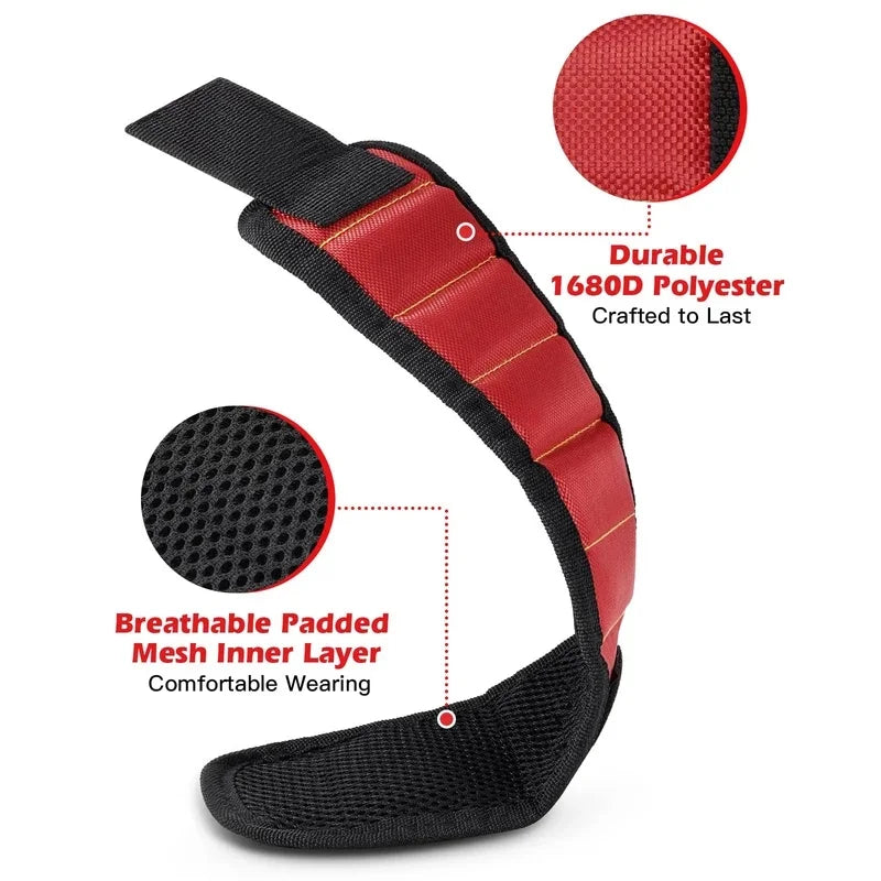Magnetic Wristband for Holding Screws Nails Drilling Bits Wrist Tool Holder Belts with Strong Magnets Cool Gadgets for Men Women