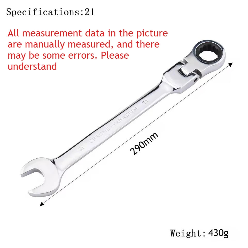 Universal 72-Tooth Ratchet Wrench, Automatic, Fast and Labor-Saving, Dual-Use, with Open End, Movable Head, Open Plummer, 1pcs