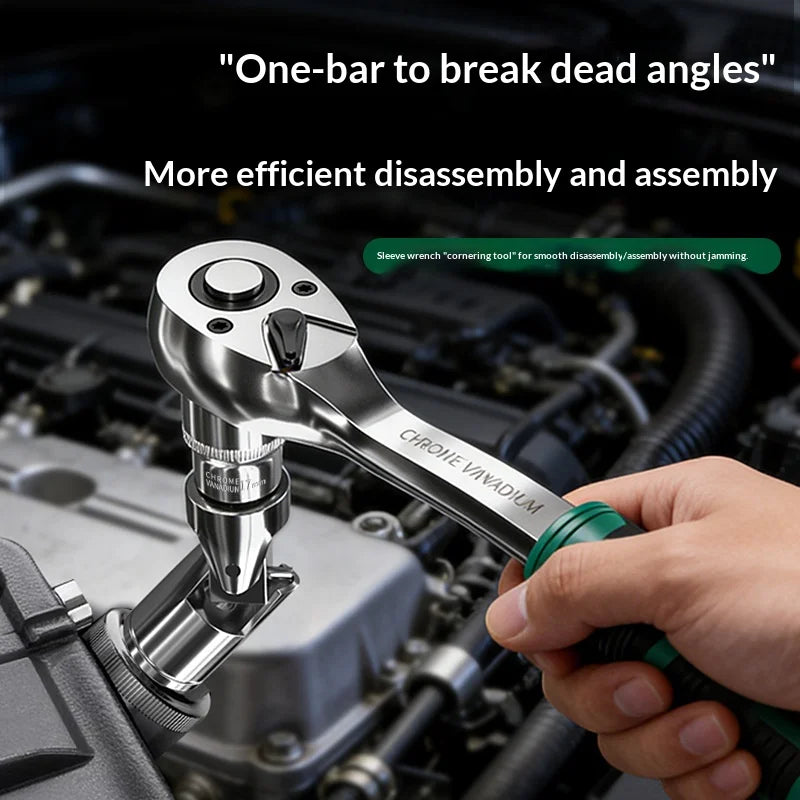 1/4 1/2 Inch Ratchet Sockets Sets 72 Wrench Drive Tooth Tool Novelty Multi-funtion DIY Torque Hand Handle Bicycle Bike Car Kit