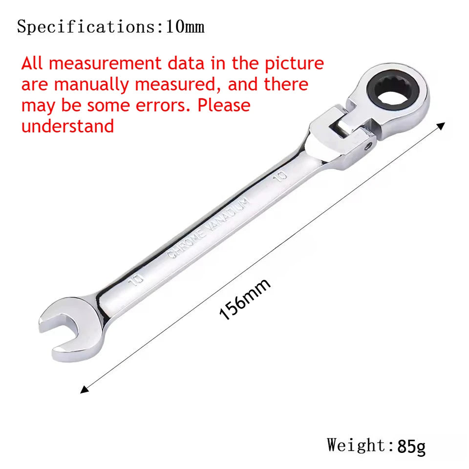 Universal 72-Tooth Ratchet Wrench, Automatic, Fast and Labor-Saving, Dual-Use, with Open End, Movable Head, Open Plummer, 1pcs