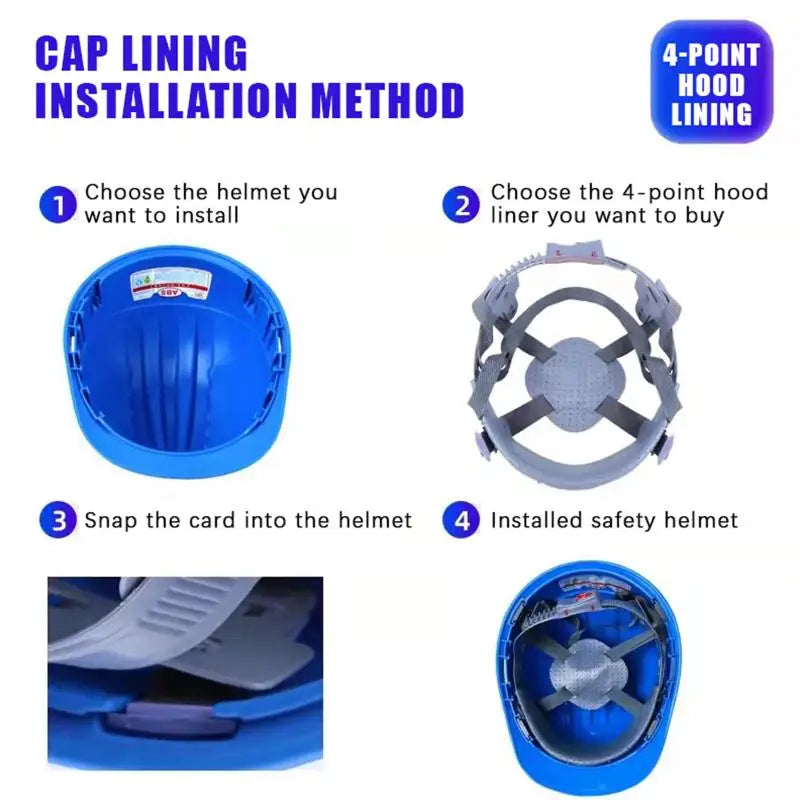 Adjustable Hard Hat Suspension Insert Lightweight Anti Bump Liner Safety Helmet Inner Pad Head Protection Accessory