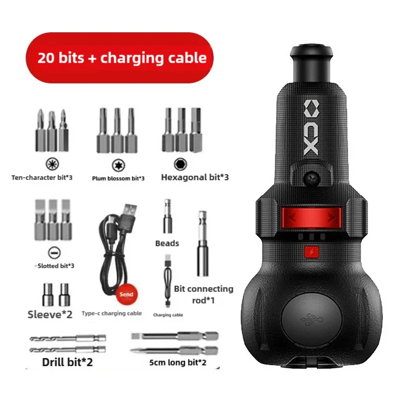 Cordless Electric Screwdriver Mini Drill 3.6V Li-ion Battery Manual and Electric USB Charging Torque Adjustment Home Tool