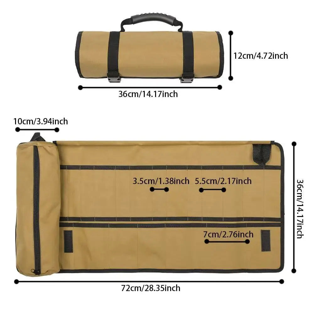 Tool Roll, Heavy Duty Tool Roll Bag Organizer, Roll Up Tool Pouch with 20+1 Pocket, Gifts for Men Father Dad Mechanic