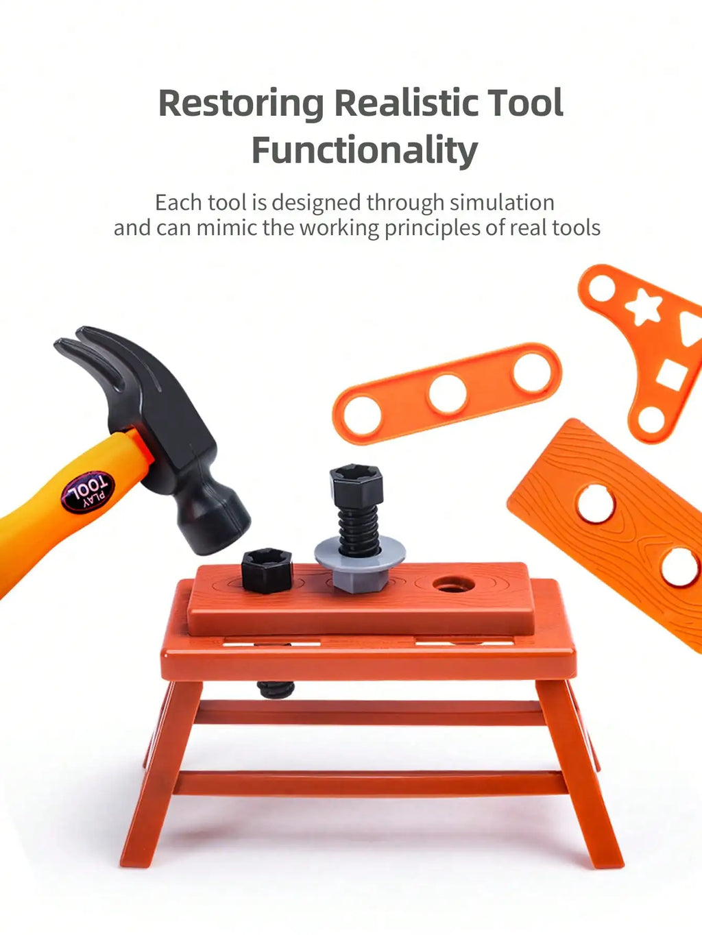 Kids Pretend Play Tool Kit – Educational Engineering Puzzle Toy Set with Drill for Boys