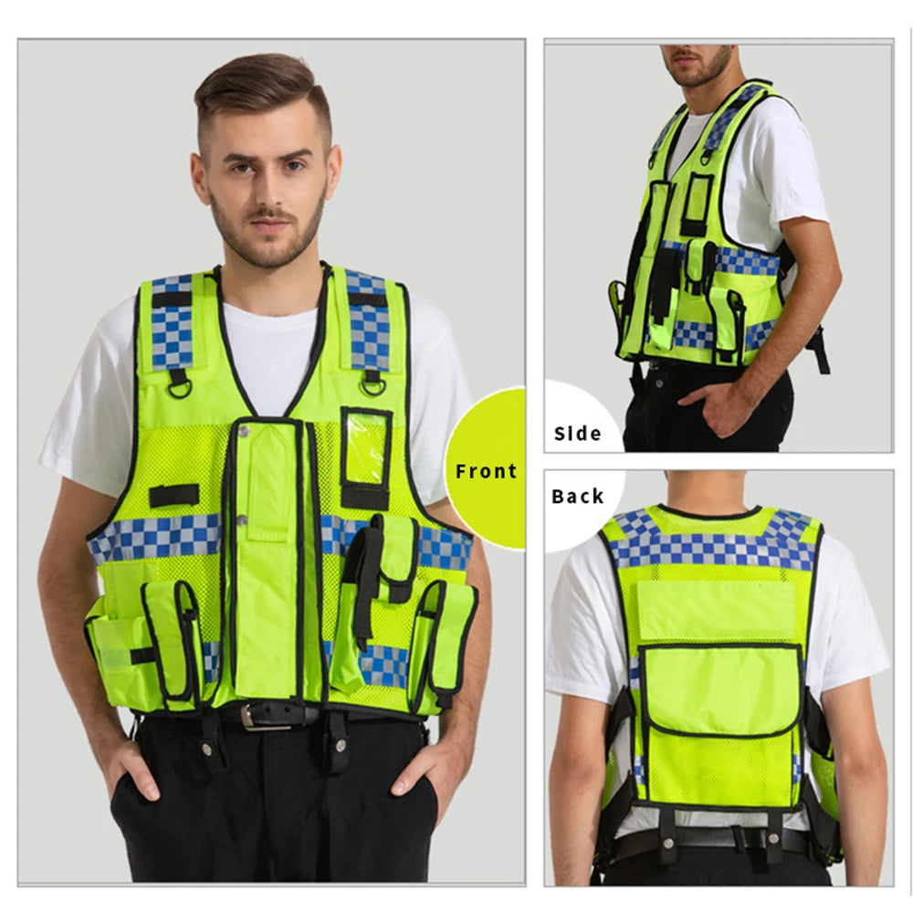 Executive Multi-Pocket High-Visibility Safety Vest – Heavy-Duty Workwear & Security Duty