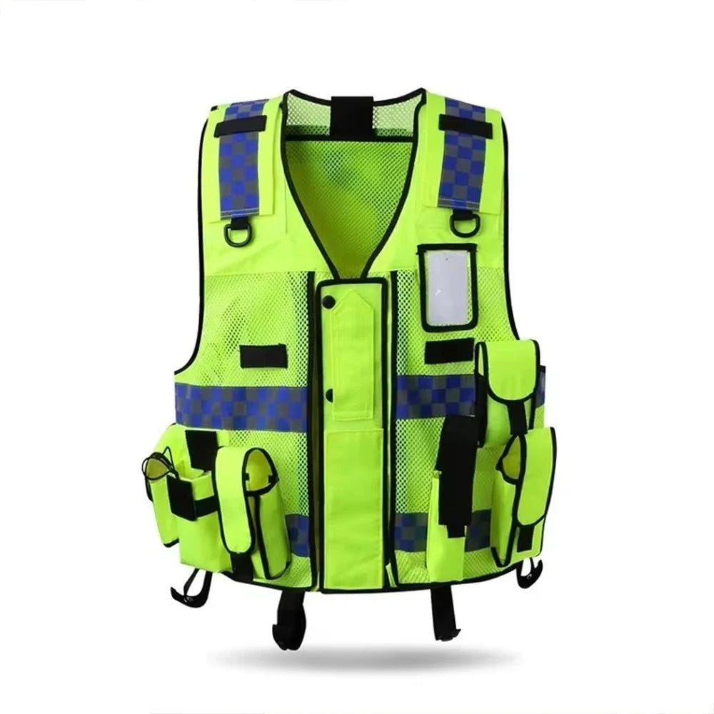 Executive Multi-Pocket High-Visibility Safety Vest – Heavy-Duty Workwear & Security Duty
