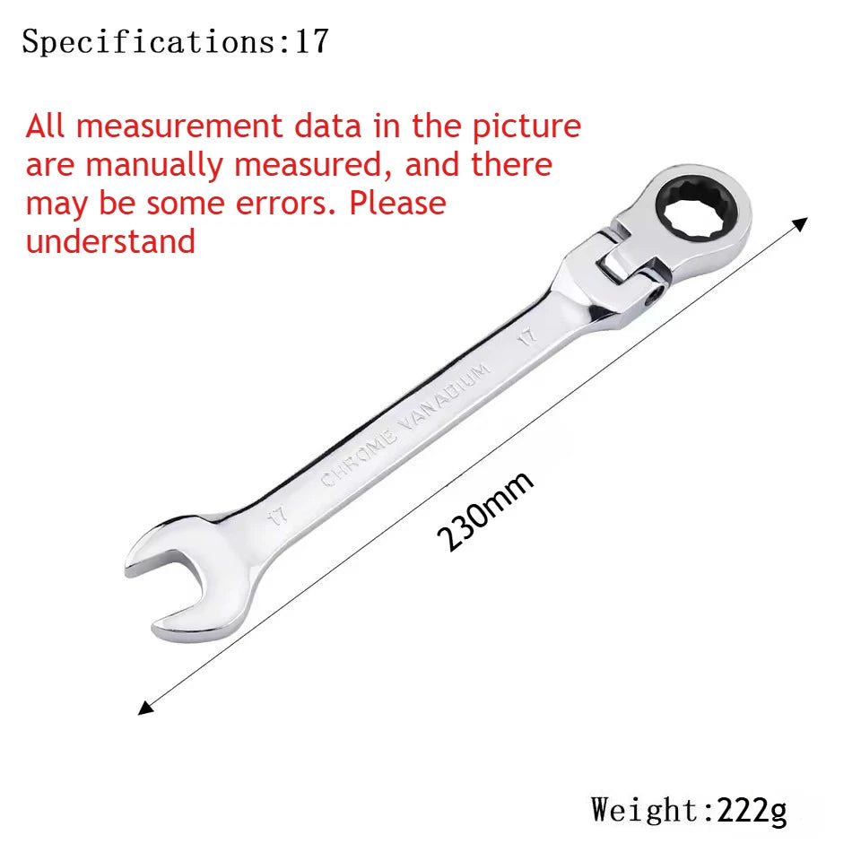 Universal 72-Tooth Ratchet Wrench, Automatic, Fast and Labor-Saving, Dual-Use, with Open End, Movable Head, Open Plummer, 1pcs