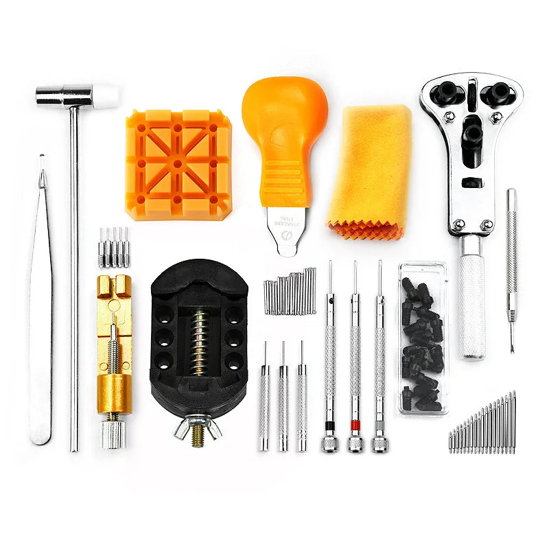 168Pcs Watch Repair Tool Kits Watch Link Pin Remover Case Opener Spring Bar Remover Movement Lid Opener Pry Kit Combination Tool
