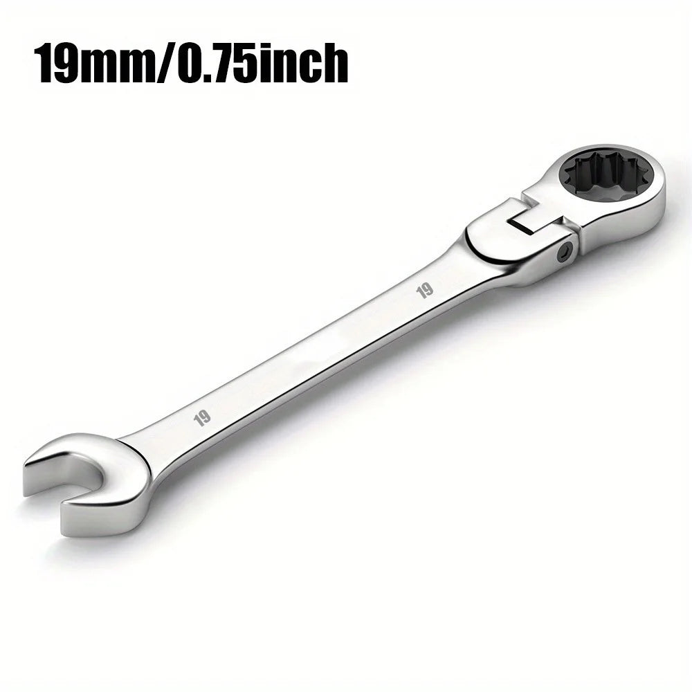 6-24mm Metric Ratchet Wrench Set, 72-Tooth Flexible Head with Storage Box - for Car Bicycle Motorcycle & Home DIY Repair