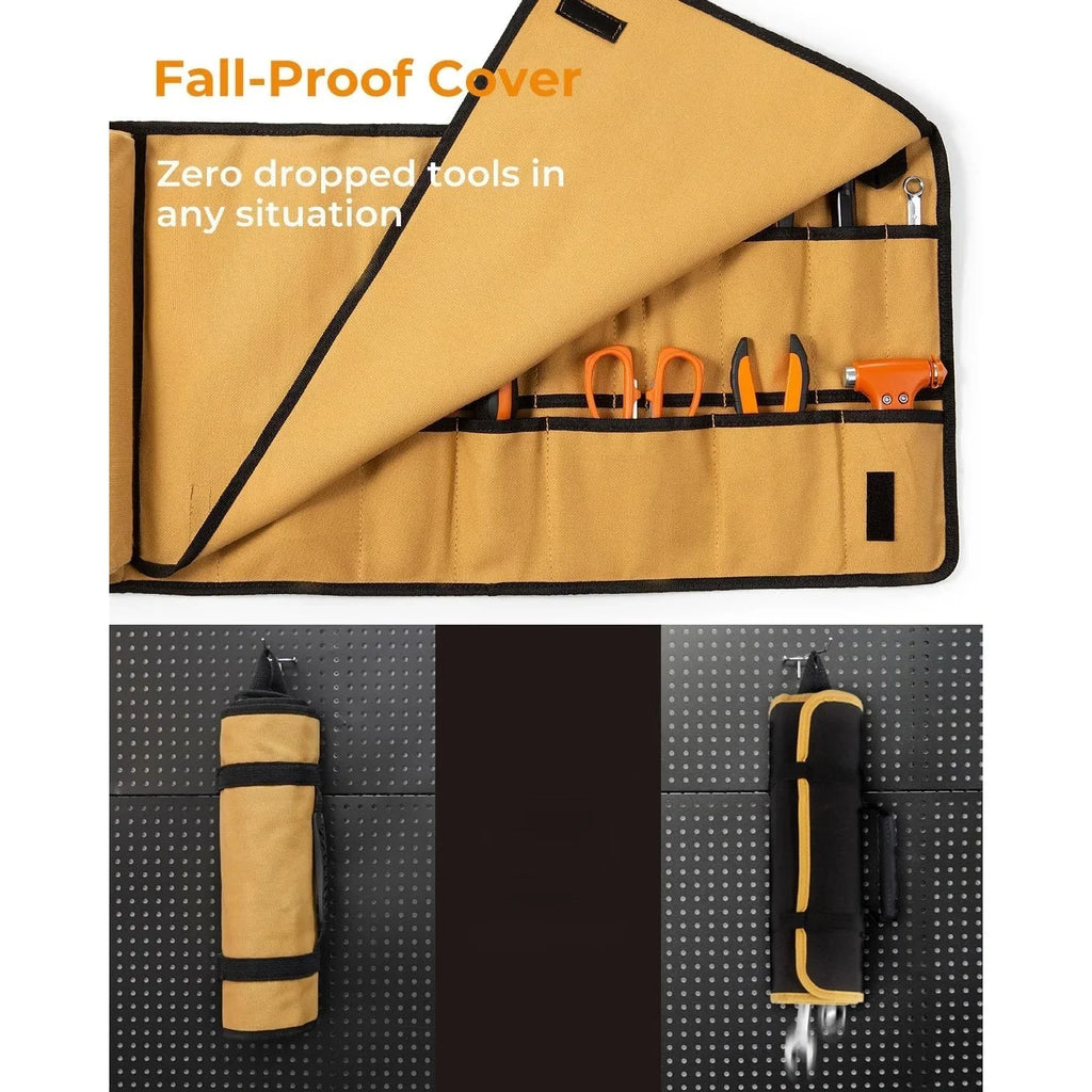 Tool Roll, Heavy Duty Tool Roll Bag Organizer, Roll Up Tool Pouch with 20+1 Pocket, Gifts for Men Father Dad Mechanic