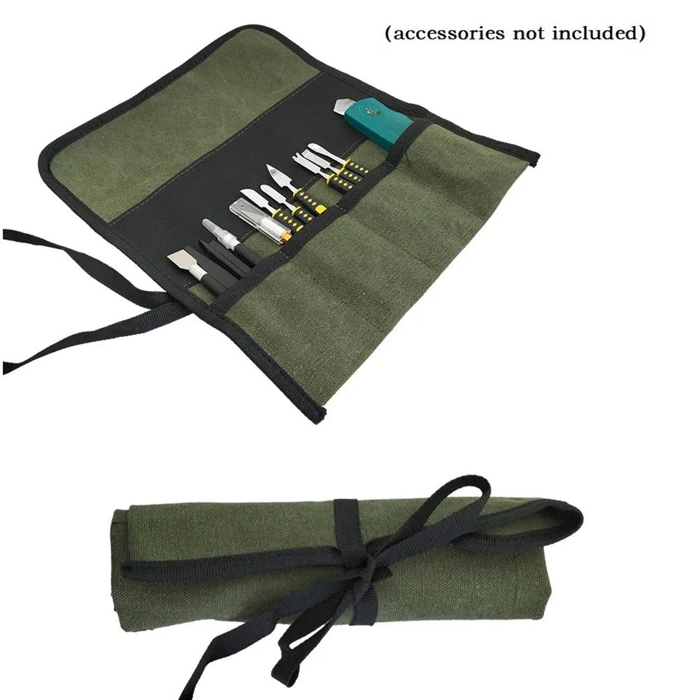 Heavy Duty Multi Purpose Roll Up Tool Bag Oxford Cloth Storage Case For Wrenches Screwdrivers Drills Hanging Garden Tool Parts