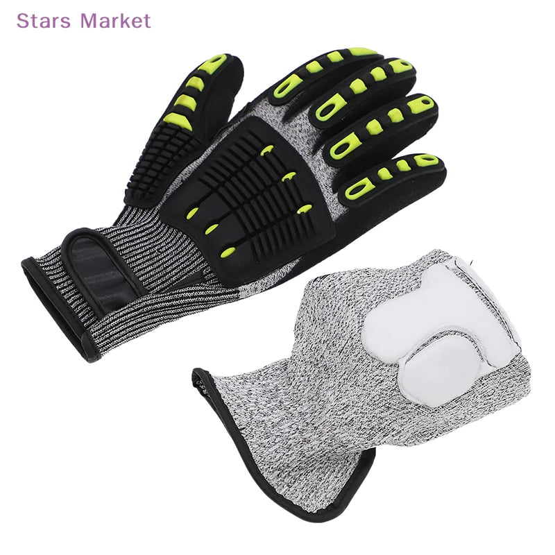 New Safety Anti Vibration Safety Work Gloves Wear-resistant And Cut-resistant Mechanics Protective Work Gloves