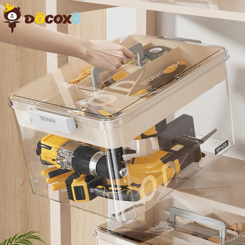 Heavy-Duty Portable Toolbox Case with Removable Dividers