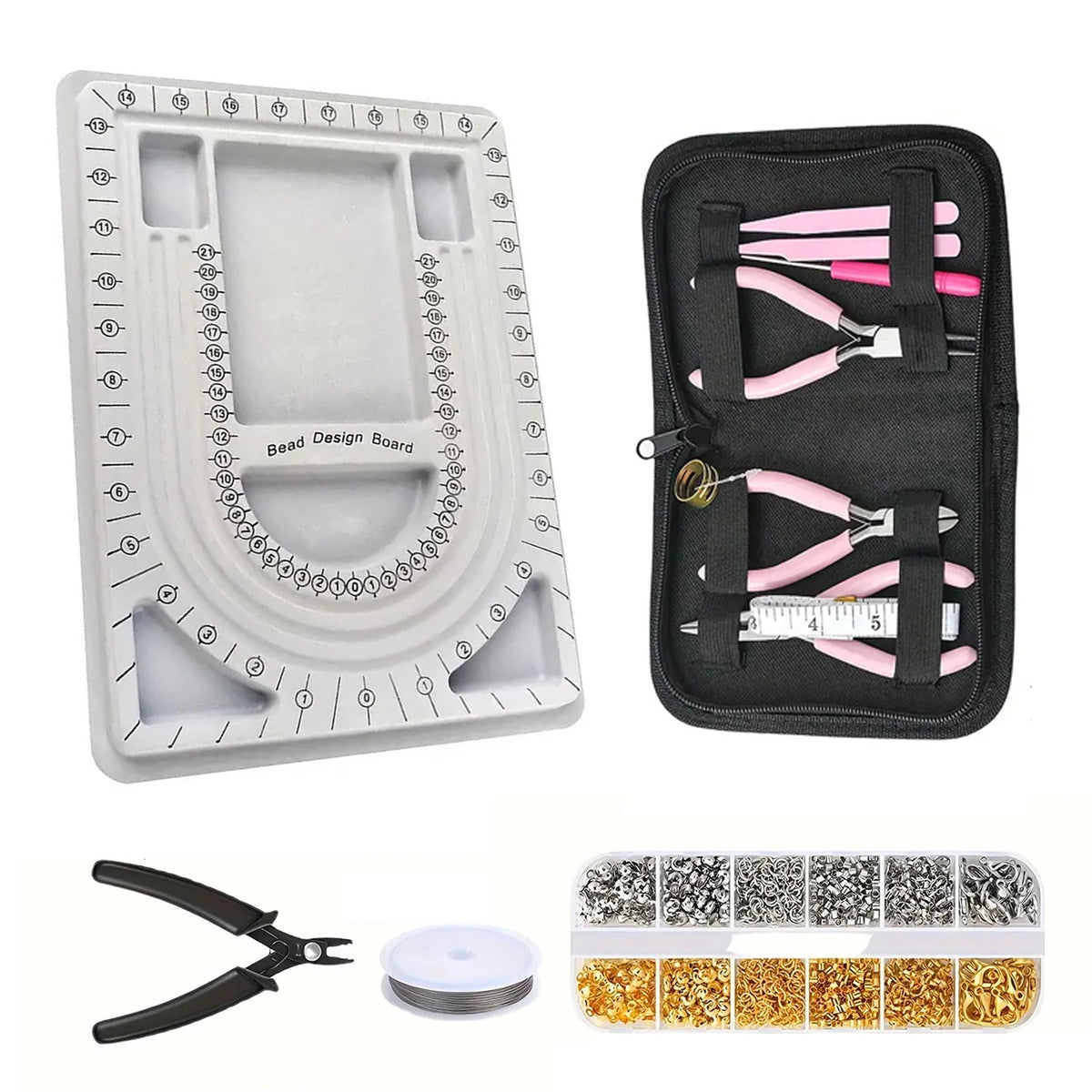 Pink-Tools, Making Kit, DIY Necklace Making Supplies, Beading Tray, For Jewelry Making Beading Design, Jewelry Pliers, Necklace