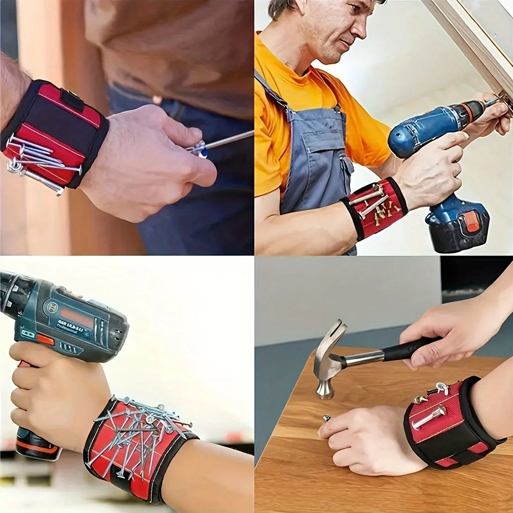 Magnetic Wristband for Holding Screws,Nails, Drilling Bits,Wrist Tool Holder Belts with Strong Magnets Cool Gadgets