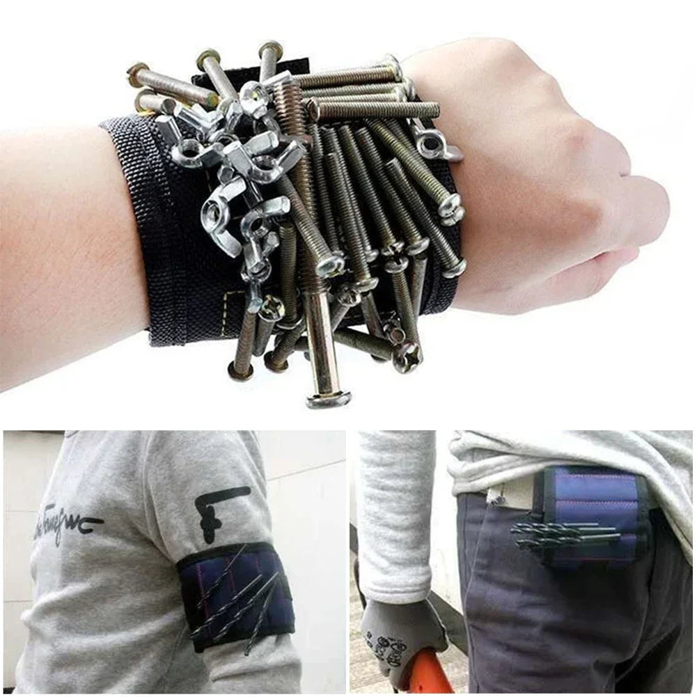 Magnetic Wristband for Holding Screws Nails Drilling Bits Wrist Tool Holder Belts with Strong Magnets Cool Gadgets for Men
