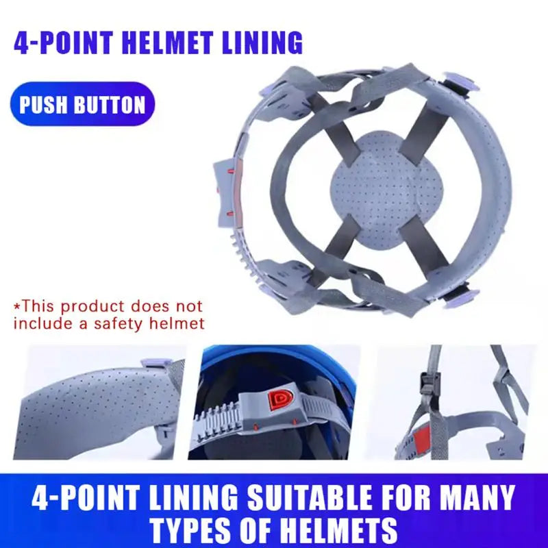 Adjustable Hard Hat Suspension Insert Lightweight Anti Bump Liner Safety Helmet Inner Pad Head Protection Accessory