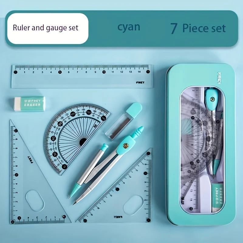 7-in-1 Precision Drafting & Geometry Measuring Tool Set