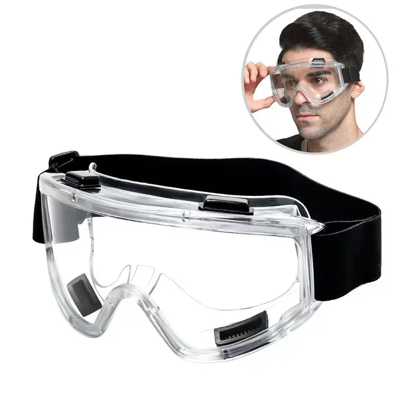 Anti-Splash & Dust-Proof Clear Safety Goggles – Industrial Lab & Workshop Eye Protection