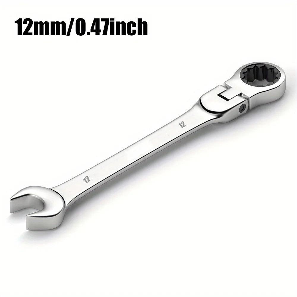6-24mm Metric Ratchet Wrench Set, 72-Tooth Flexible Head with Storage Box - for Car Bicycle Motorcycle & Home DIY Repair