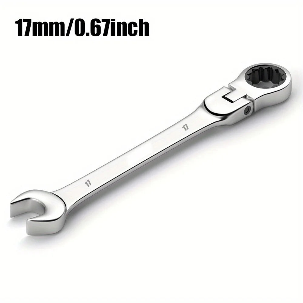 6-24mm Metric Ratchet Wrench Set, 72-Tooth Flexible Head with Storage Box - for Car Bicycle Motorcycle & Home DIY Repair