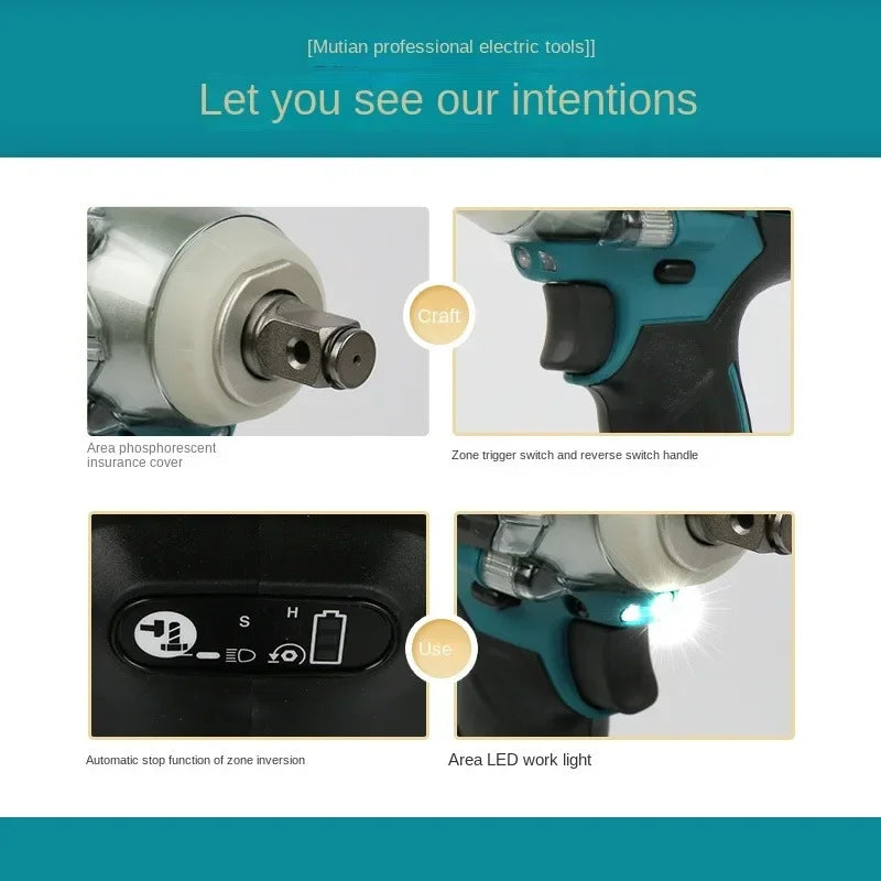 Makita Wireless drills  power tools Impact Wrench DTW300 Brushless Charging High Torque Auto Repair Tire 18V Lithium Electric
