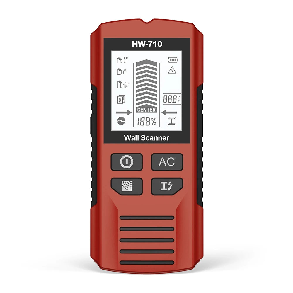 Multifunctional Wall Scanner Detector 6 in 1 LCD Digital Find Stud Wood Metal AC Wire Live Cable Detector Stud Finder Sensor