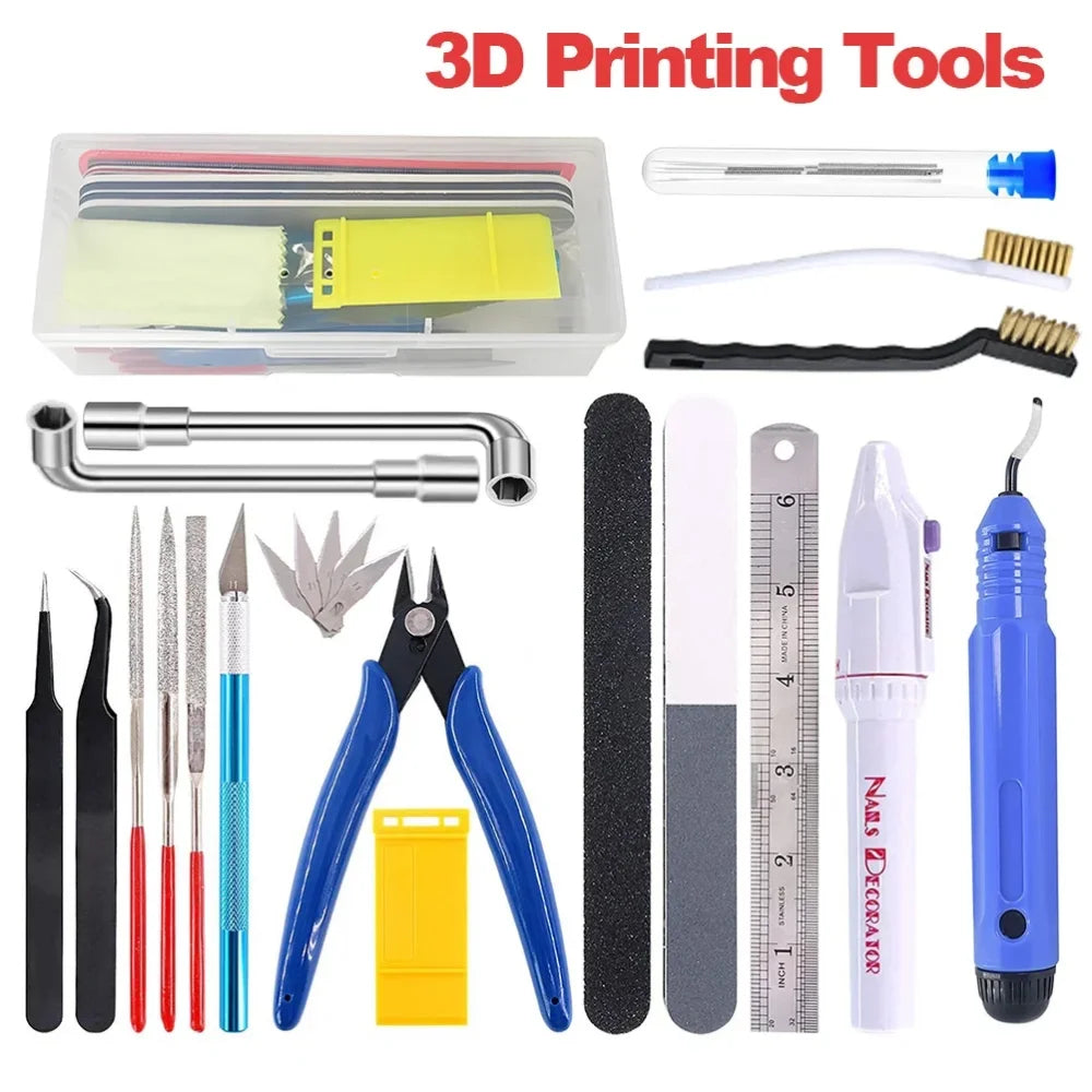 3D Printer Tool Kit – Trimming Knife, Scraper, Tweezers & Deburring Tools for DIY Printing